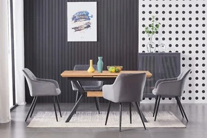 Dark Grey Single Set of 2/4/6 Velvet Upholstered Dining Chairs Padded Seat - Picture 1 of 47