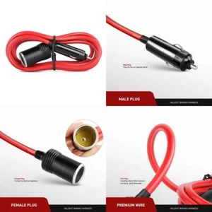 Nilight car Lighter Extension Cord Cable Heavy Duty 6ft - Picture 1 of 6