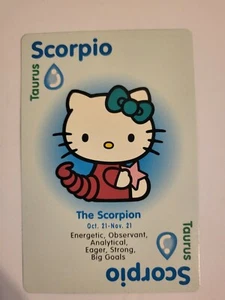 Hello Kitty What's Your Sign SINGLE Rummy Card Game Astrology Zodiac Scorpio - Picture 1 of 3