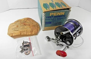 Carrete de fundición Penn Peer Monofil 209M Levelwind con caja original HECHO EN EE. UU. Abrazadera de varilla2 - Imagen 1 de 9