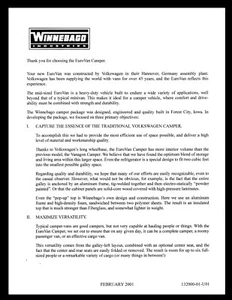 2002 Winnebago Euro Van Home Owners Operation Manual User Guide Coil Bound - Picture 1 of 3
