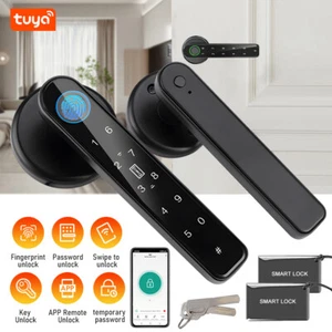 Smart Door Lock with Handle, Fingerprint Keyless Entry Electronic Digital Keypad - Picture 1 of 12
