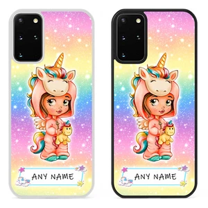 Custodia telefono personalizzata nome CUTE UNICORN GIRL per Samsung Galaxy regalo - Foto 1 di 7