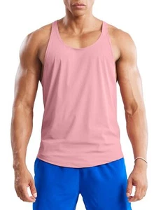 Men's Mesh Racerback Tank Tops Gym Fitness Sleeveless T-Shirt for Bodybuildin... - Picture 1 of 6
