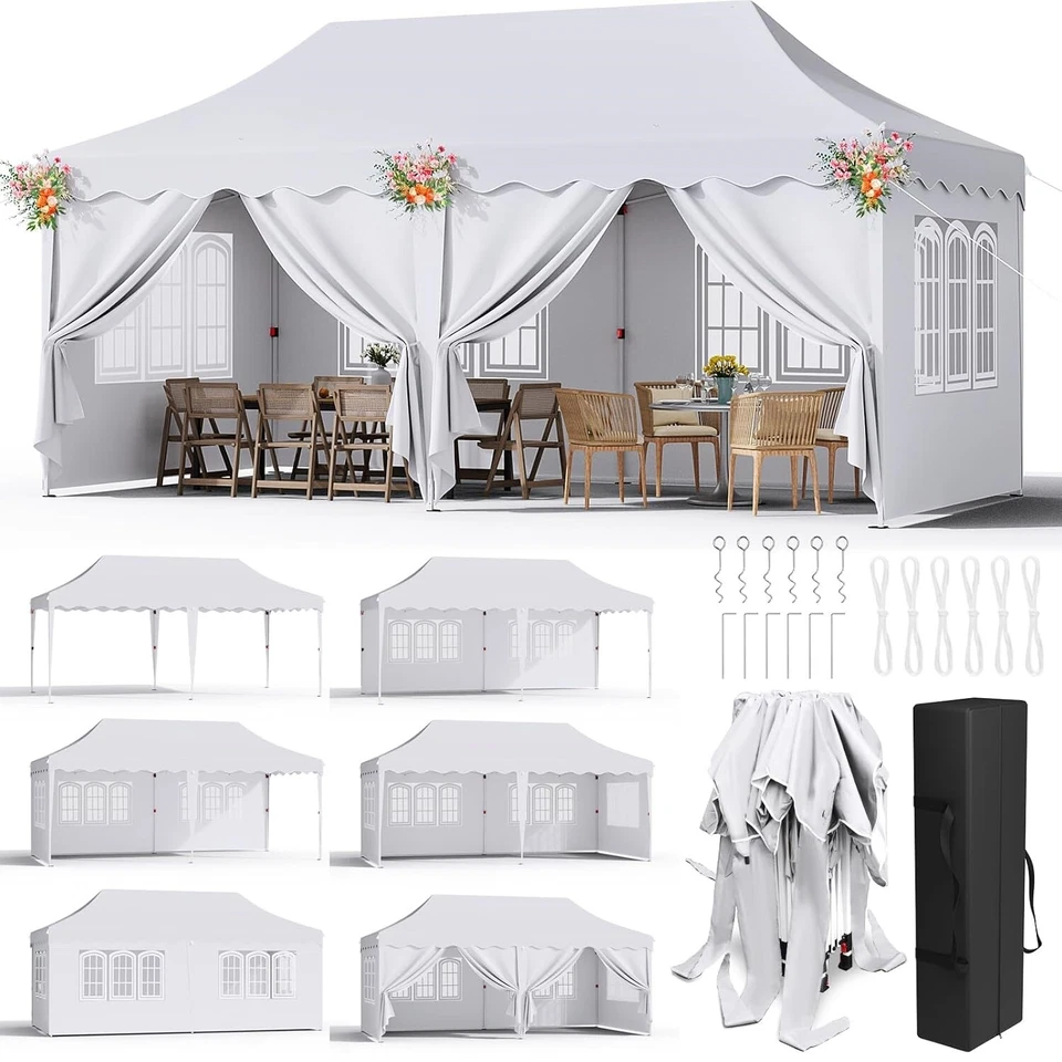Faltpavillon 6 x 3 M Pavillon UV Gartenzelt Partyzelt Stabil Faltbar Wasserdicht - Bild 1 von 1