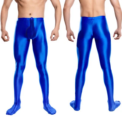 Mens Oil Silky Thin High Elastic Shiny Glossy Pantyhose for Special Occasions - Image 1 of 3