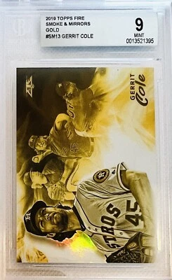 2019 Topps Fire Gerrit Cole Smoke & Mirrors Gold Minted BGS 9 Mint 🔥 - Image 1 of 4