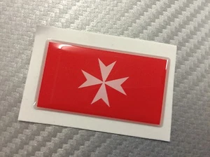 Adesivo Bandiera 3D Resinata CROCE DI MALTA 45 x 25 mm. - Imagen 1 de 1