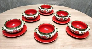 ⭐ SMF Schramberg Tirol Bauernrose ⭐ 6 Suppenteller handbemalt Majolika Porzellan - Bild 1 von 13