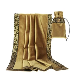 Spirituelle astrologische Tischdecke Samt mit Tasche Gold - Bild 1 von 1