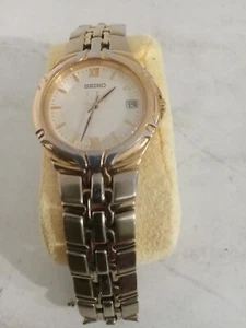 Seiko Herrenuhr 7N42-6C10 goldfarben weißes Zifferblatt Batterie benötigt - Bild 1 von 4