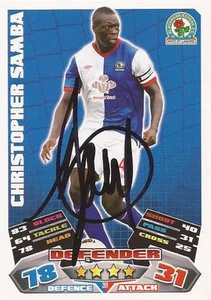 CHRISTOPHER SAMBA SIGNED BLACKBURN 2011/2012 MATCH ATTAX TRADING CARD+COA - Picture 1 of 1