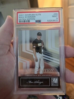 2007 Donruss Elite Extra Edition #33 Max Scherzer RC Rookie College PSA 9 MINT - Image 1 of 2