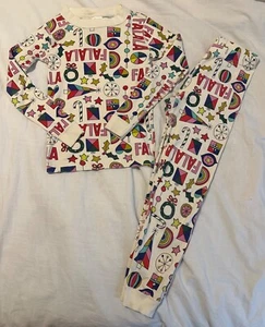 Hanna Andersson Christmas FaLaLa Long Johns Pajamas Set 120 6-7 - Picture 1 of 2