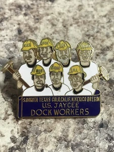 Trabajadores muelles"" de colección Jaycees de EE. UU. ESMALTE EN TONO DORADO - Imagen 1 de 5