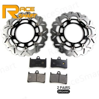Rotores de disco de freno delanteros + pastillas orgánicas para Yamaha FZ8 Fazer 800 ABS 2011-2015 Foto 1 de 4