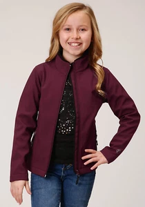 Roper Girls Kids Wine Polyester Softshell Jacket - Picture 1 of 4