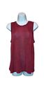 Haut femme sans manches Sam Edelman en tricot métallique claret rouge taille moyenne 