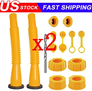 2X Replacement Gas Can Spout Nozzle Vent Kit for Plastic Gas Cans Old Style Caps - Picture 1 of 13