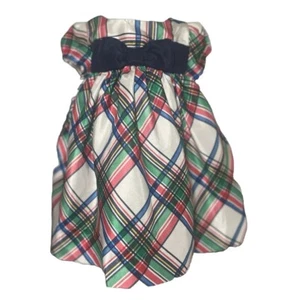 Gymboree Red Green Navy White Plaid Fancy Holiday Dress Christmas Size 0-3 M - Picture 1 of 6