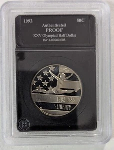 1992 Authenticated Proof XXV Olympiad Half Dollar BA 17-00289-005 - Picture 1 of 2