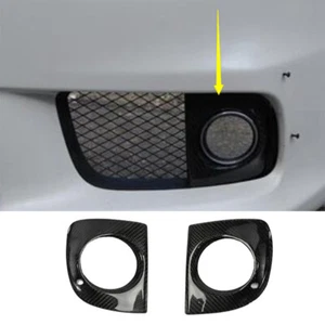 For Mitsubishi Lancer EVO 07-17 Carbon Fiber Dry Front Fog Light Lamp Cover Trim - Picture 1 of 9