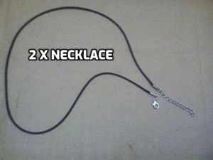 2 x  Black Braided Necklace 1.5 mm Cord Faux Leather Lobster Clasp 22 inch Long  - Picture 1 of 5