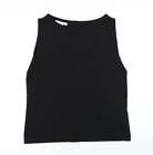 hen nes Womens Black Polyester Basic T-Shirt Size L Crew Neck