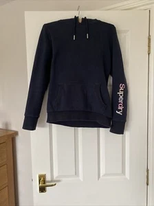 Superdry Navy Hoody Womens Size 8 - Picture 1 of 4