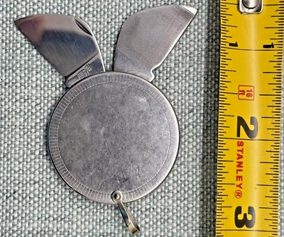 Cuchillo FOB Imperial Acero Inoxidable Redondo 2 Hojas Llave EE. UU. Art Deco 1 9/16 x 5/16" Foto 1 de 4