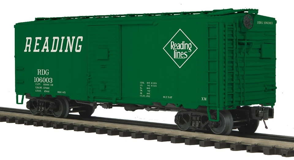 MTH Electric Trains 20-99395 O Scale Reading 40 AAR Box Car #106003, 106760 - Image 1 of 1