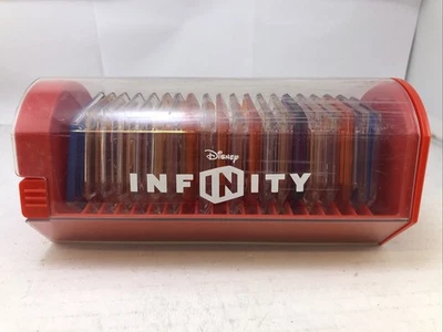 Estuche de transporte de discos Power Disney Infinity rojo con lote de 20 discos Power #ML Foto 1 de 4