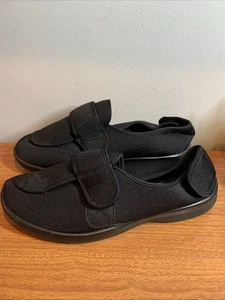 Propet Shoes Womens 11 EEEEE Cronus Slip On Black Fabric Snap Round Toe Casual - Picture 1 of 5
