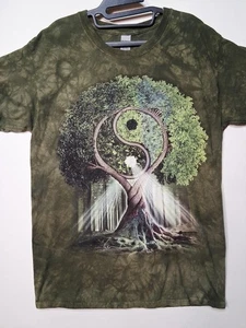 Yin Yang Peace Tree Life Mother Earth Root Forest Spirit The Mountain Shirt LG - Bild 1 von 9