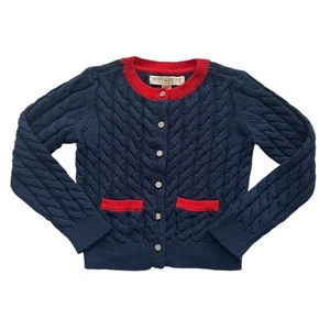 Hope & Henry Navy Cable Knit Cardigan Size XS(4-5) - Picture 1 of 4