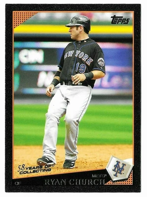 2009 Topps Black Border #279 Ryan Church/58 New York Mets numerado paralelo Foto 1 de 2
