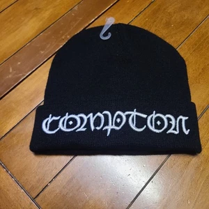 Compton Beanie Hat Knit Cuffed Stretch Skull Slouchy Ski Cap Dr DRE SNOOP DOG - Picture 1 of 3