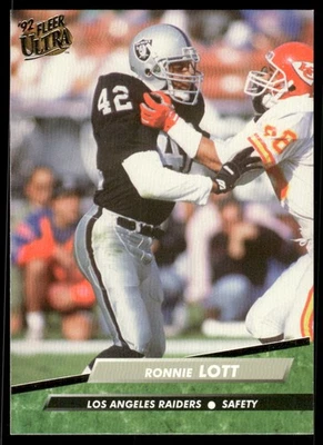 Ronnie Lott 1992 Ultra Football #195 - Los Angeles Raiders - Image 1 of 2