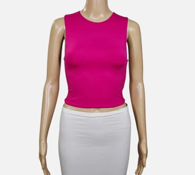 Camiseta sin mangas ARITZIA BABATON contorno cuello redondo recortada muscular en rosa intenso S Foto 1 de 4