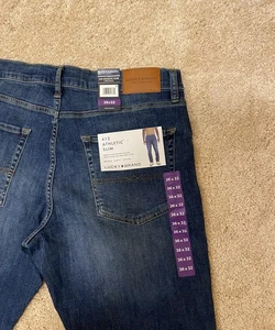 Pantalones de mezclilla deportivos ajustados Lucky Brand 412 para hombre 36x32 azul elástico tiro medio cremallera - Imagen 1 de 12