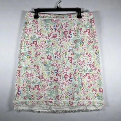 So Blue Sigrid Olsen Womens Size 10 Multi-Color Floral Cotton Knee Length Skirt - Image 1 of 4