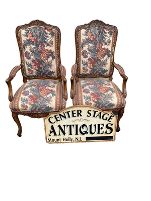 65425   Pair French Country Bergere Armchair Chair - Image 1 of 4