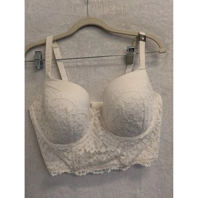 Victoria's Secret Body By Victoria Lace Longline Bra 38DDD Cream White NWT - Image 1 of 4