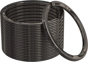 Key Rings Flat Split Keychain Bulk – Heavy Heat anodized 12pcs, Gun Color  - Picture 1 of 8