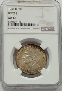 1935-D Boone Commemorative Half Dollar NGC MS 65 - Picture 1 of 1