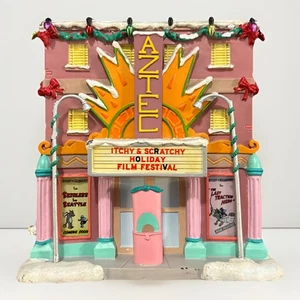 Simpsons Christmas Hawthorne Village "Aztec Movie House" Itchy, Scratchy ￼ READ - Picture 1 of 7