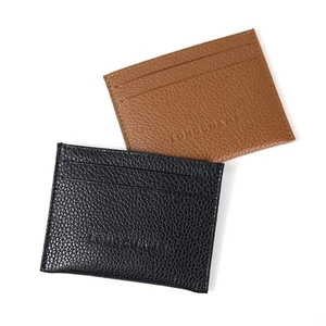 SALE LONGCHAMP Kartenetui LE FOULONNE Leder geprägtes Logo braun, schwarz NEU - Bild 1 von 9