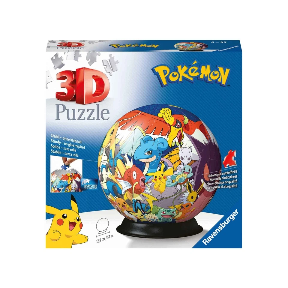 Ravensburger - Puzzle Ball 3D, Pokémon, con Soporte, Maqueta para Adultos y Niño - Imagen 1 de 1