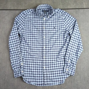 Camicia uomo Ralph Lauren vestibilità classica blu cotone a quadri con bottoni taglia M - Foto 1 di 6