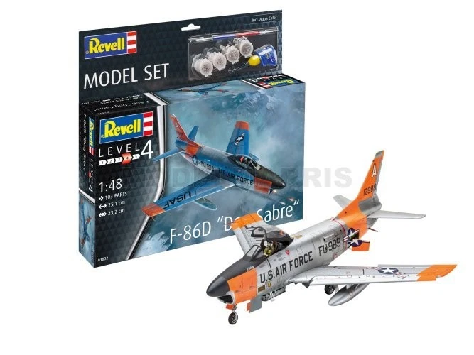 REVELL Set di modelli F-86D Dog Sab da costruire e dipingere 1/24 REV63832